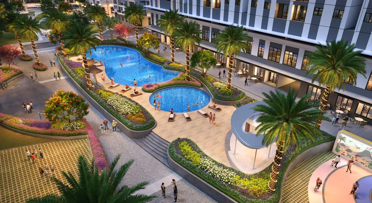 Hồ bơi người lớn và trẻ em mang đến cơ hội rèn luyện sức khỏe và thư giãn tuyệt vời cho cư dân K-Home Apartment