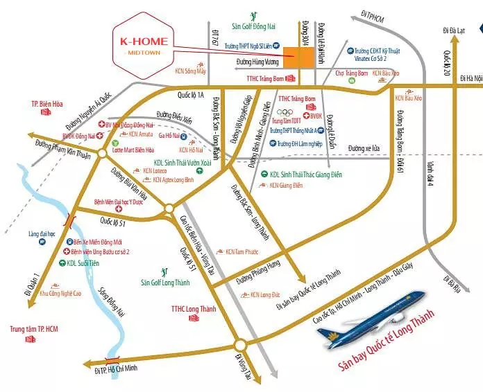 Vị trí dự án NOXH K-Home Midtown trên bản đồ