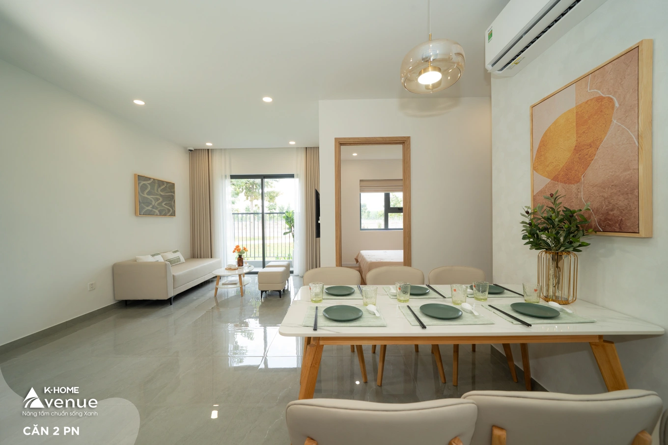 Thiết kế nội thất căn hộ 2 phòng ngủ tại K-Home Avenue bàn giao cho khách hàng (Ảnh: CĐT).