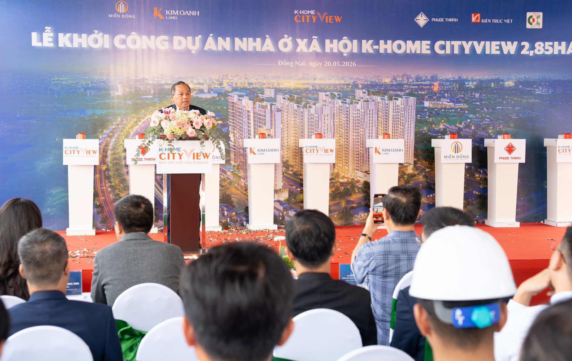 Ông Trần Đăng Toàn – Phó Tổng Giám đốc Phát triển Dự án – K-Homes phát biểu tại lễ khởi công