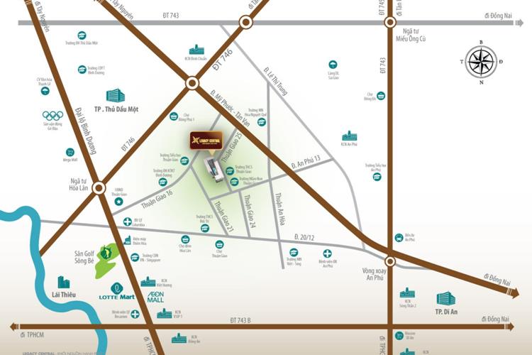 Vị trí dự án căn hộ Legacy Central