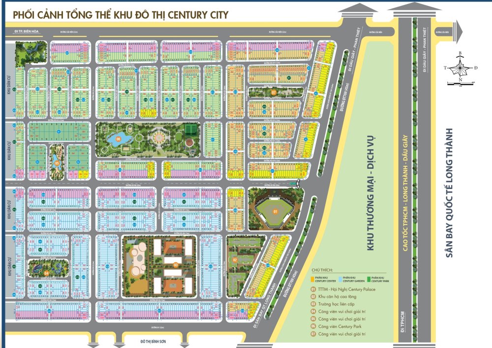 Sơ đồ  mặt bằng phân lô Century City. Quý khách click vào ảnh để PHÓNG TO, chọn sản phẩm ưng ý