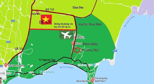  Dự án sân bay Phan Thiết nằm tại vị trí xã Thiện Nghiệp thuộc TP Phan Thiết