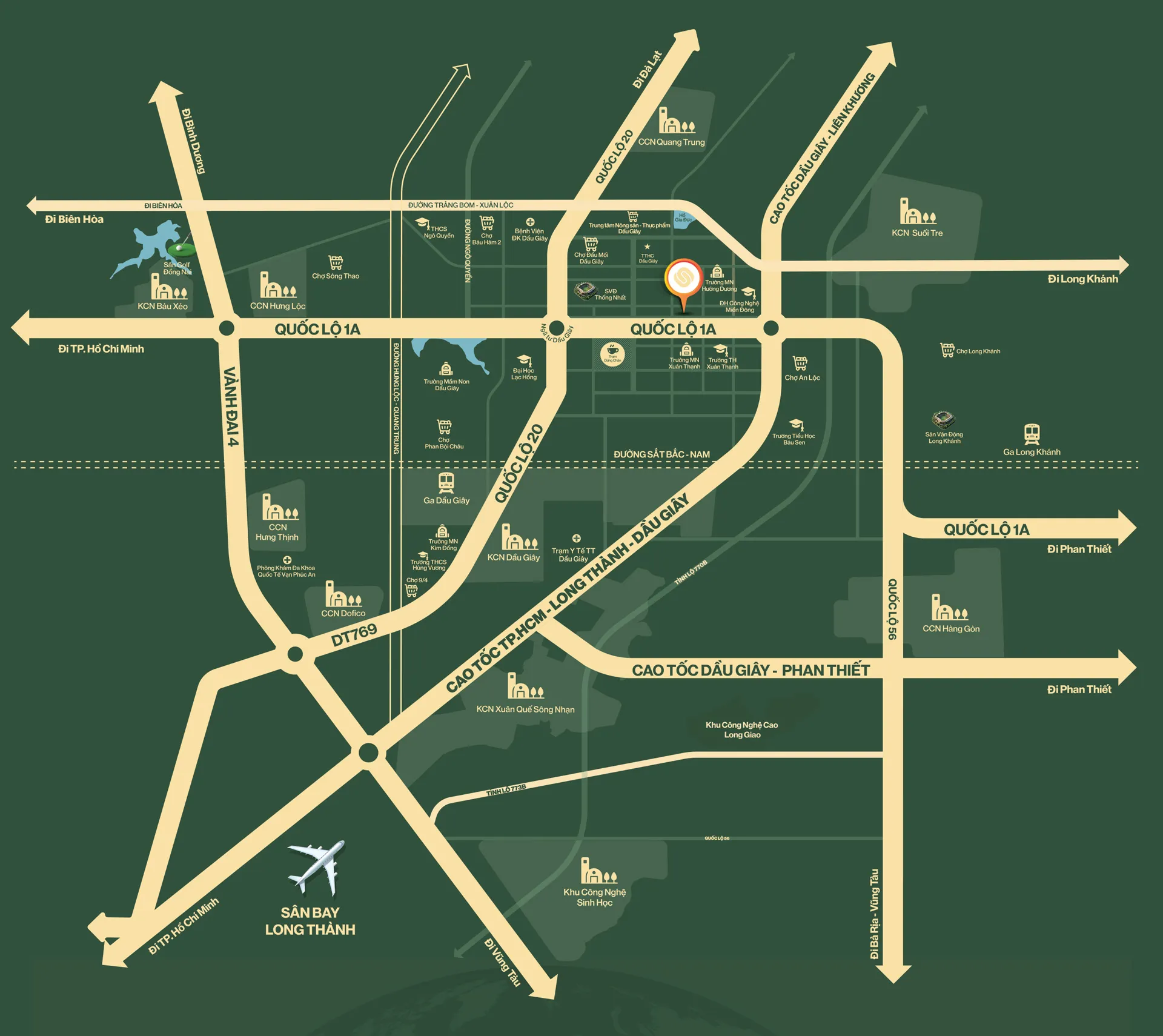 Vị trí vàng của dự án The Link City tại Dầu Giây.